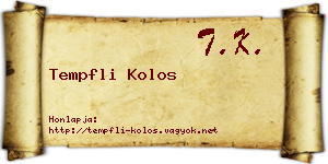 Tempfli Kolos névjegykártya